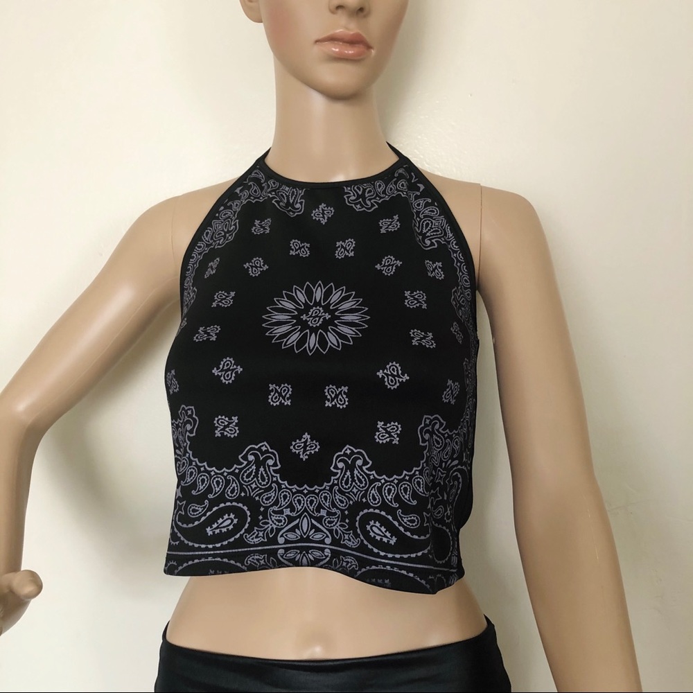 90s Style Bandanna Print Halter Top